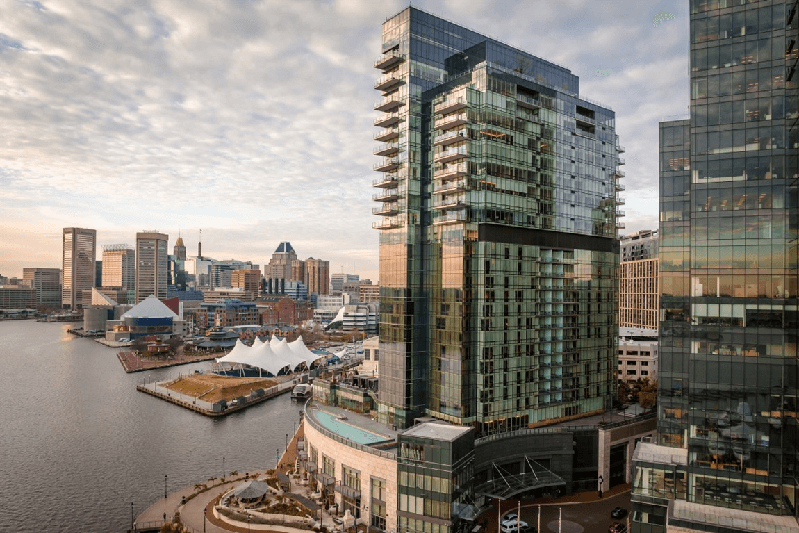 Modern city skyline view